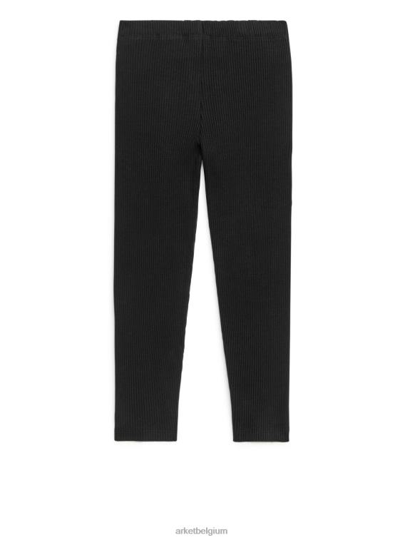ARKET kleding 0DXJP1589 zwart legging van ribjersey kinderen