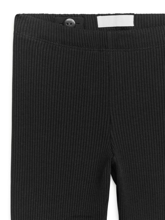 ARKET kleding 0DXJP1589 zwart legging van ribjersey kinderen