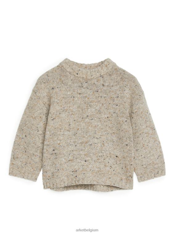 ARKET kleding 0DXJP1622 beige gemêleerd neps wollen trui kinderen
