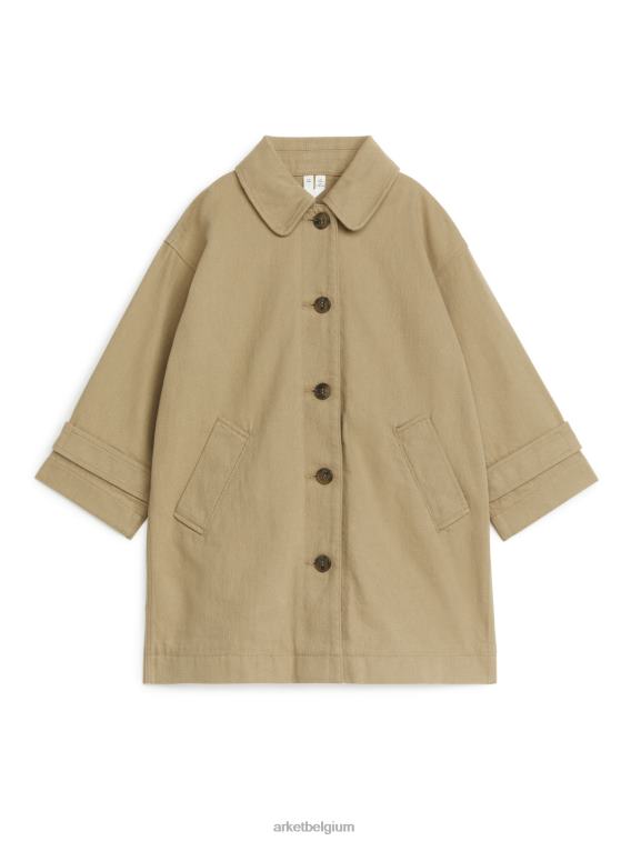 ARKET kleding 0DXJP1671 beige lange katoenen trenchcoat kinderen