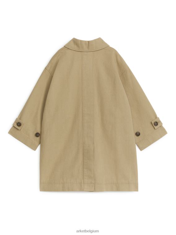 ARKET kleding 0DXJP1671 beige lange katoenen trenchcoat kinderen