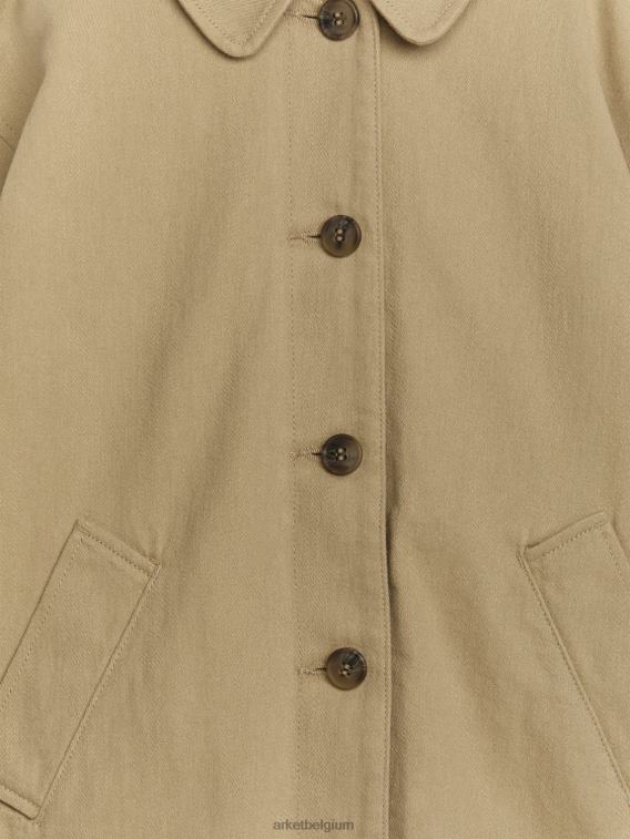 ARKET kleding 0DXJP1671 beige lange katoenen trenchcoat kinderen