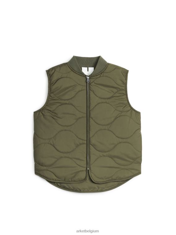 ARKET kleding 0DXJP1674 kaki groen gewatteerd vest kinderen