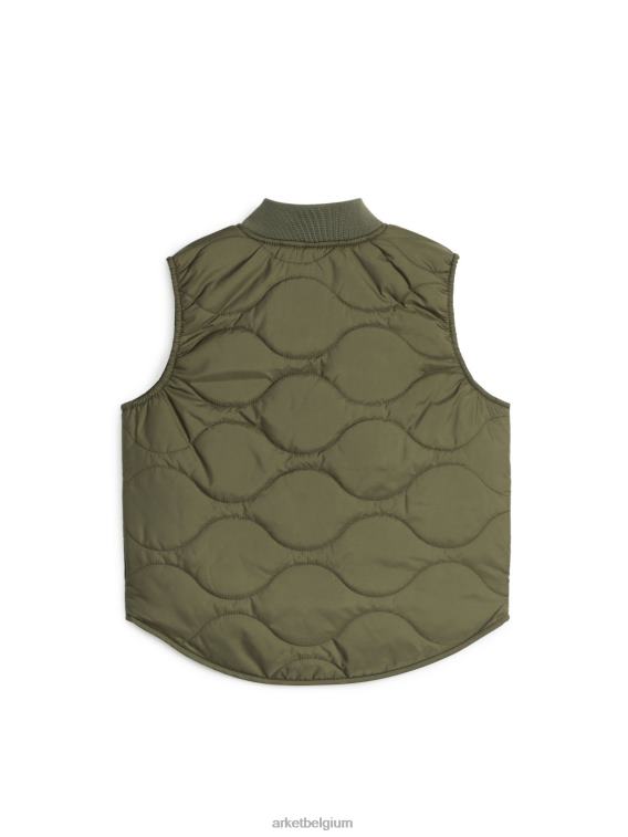 ARKET kleding 0DXJP1674 kaki groen gewatteerd vest kinderen