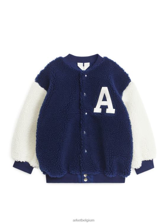ARKET kleding 0DXJP1677 blauw Wit Oversized varsityjack met stapels kinderen