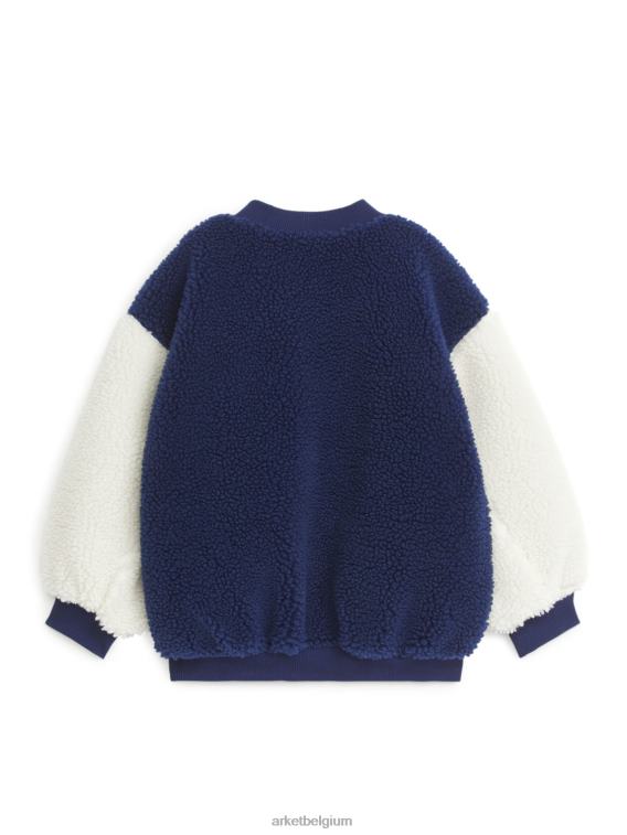 ARKET kleding 0DXJP1677 blauw Wit Oversized varsityjack met stapels kinderen