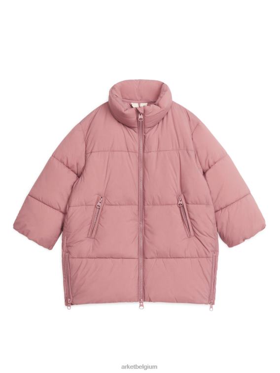 ARKET kleding 0DXJP1678 stoffig roze halflange pufferjas kinderen