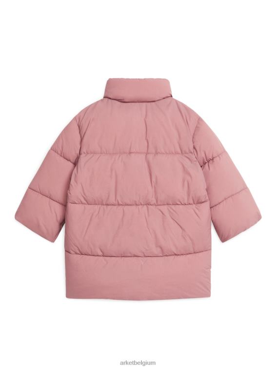 ARKET kleding 0DXJP1678 stoffig roze halflange pufferjas kinderen