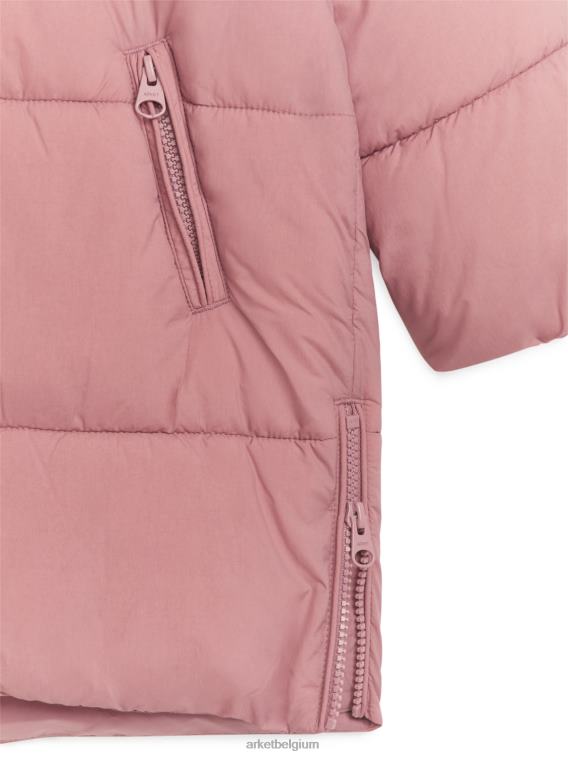 ARKET kleding 0DXJP1678 stoffig roze halflange pufferjas kinderen