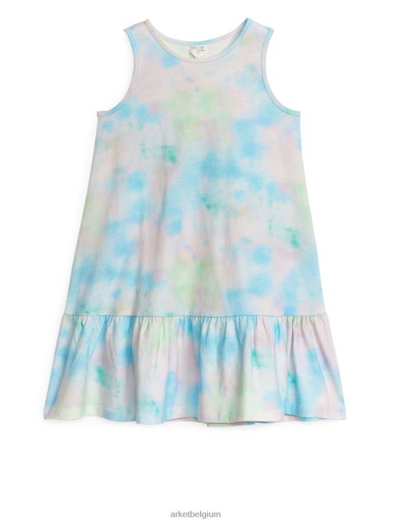 ARKET kleding 0DXJP1370 wit/tie-dye jersey jurk met ruches kinderen
