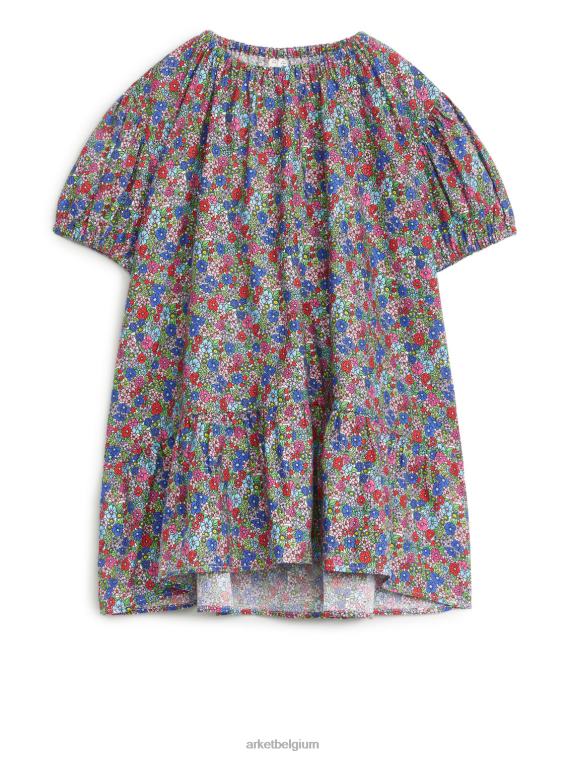 ARKET kleding 0DXJP1371 multi/bloemen geplooide katoenen jurk kinderen