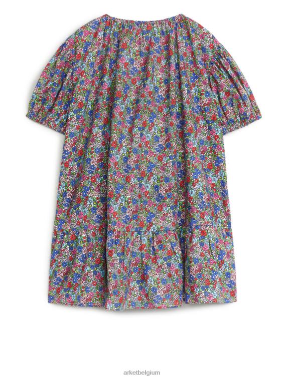 ARKET kleding 0DXJP1371 multi/bloemen geplooide katoenen jurk kinderen