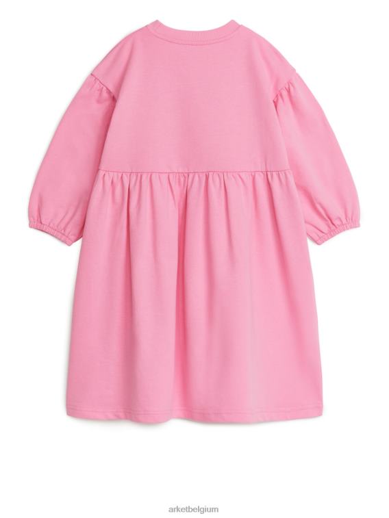 ARKET kleding 0DXJP1374 roze/cheetah jurk van geplooide badstof kinderen