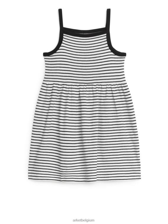 ARKET kleding 0DXJP1378 zwarte strepen jurk met jersey bandjes kinderen