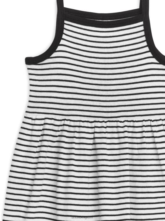 ARKET kleding 0DXJP1378 zwarte strepen jurk met jersey bandjes kinderen