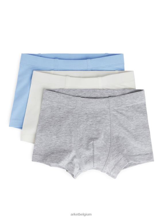 ARKET kleding 0DXJP1625 lichtblauw/grijs gemêleerd/wit jersey zwembroeken kinderen