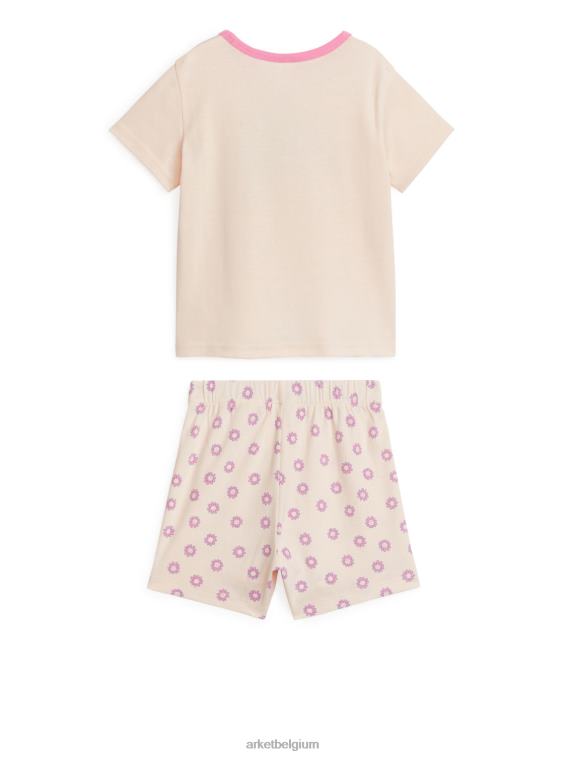 ARKET kleding 0DXJP1664 licht oranje/bloem korte jersey pyjamaset kinderen