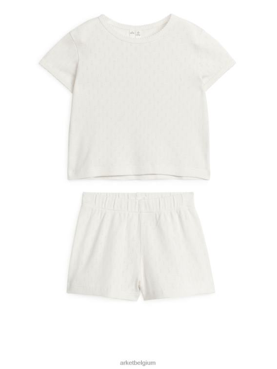 ARKET kleding 0DXJP1668 gebroken wit korte pointelle pyjamaset kinderen