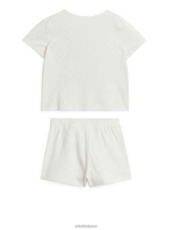 ARKET kleding 0DXJP1668 gebroken wit korte pointelle pyjamaset kinderen