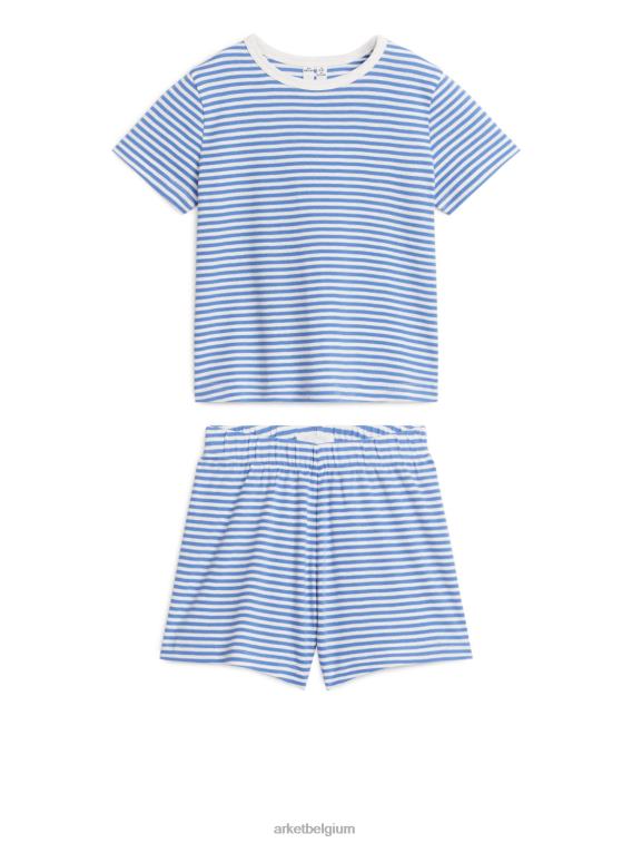 ARKET kleding 0DXJP1669 blauw Wit korte jersey pyjamaset kinderen