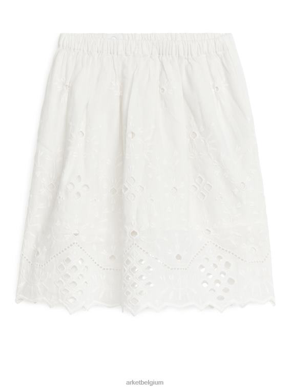 ARKET kleding 0DXJP1383 wit halflange rok met broderie anglaise kinderen