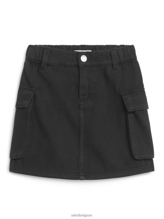 ARKET kleding 0DXJP1388 zwart geweven functionele minirok kinderen