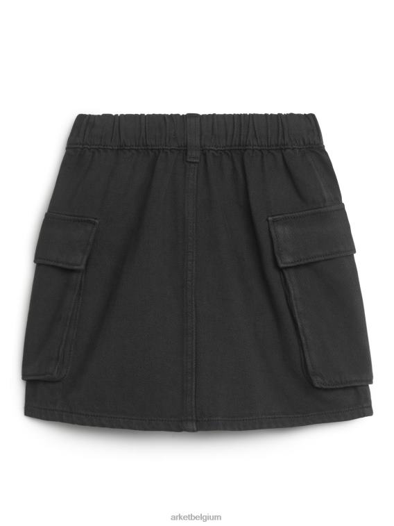 ARKET kleding 0DXJP1388 zwart geweven functionele minirok kinderen