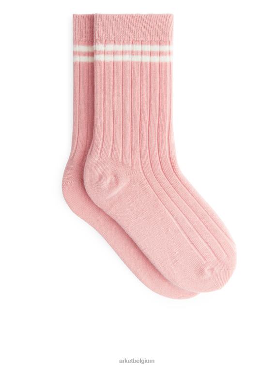 ARKET kleding 0DXJP1615 roze/wit Set van 2 ribgebreide sokken kinderen