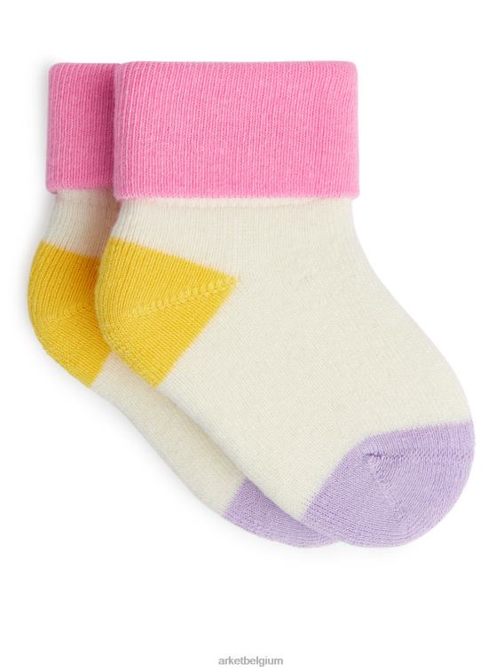 ARKET kleding 0DXJP1784 roze/gebroken wit badstof sokken kinderen