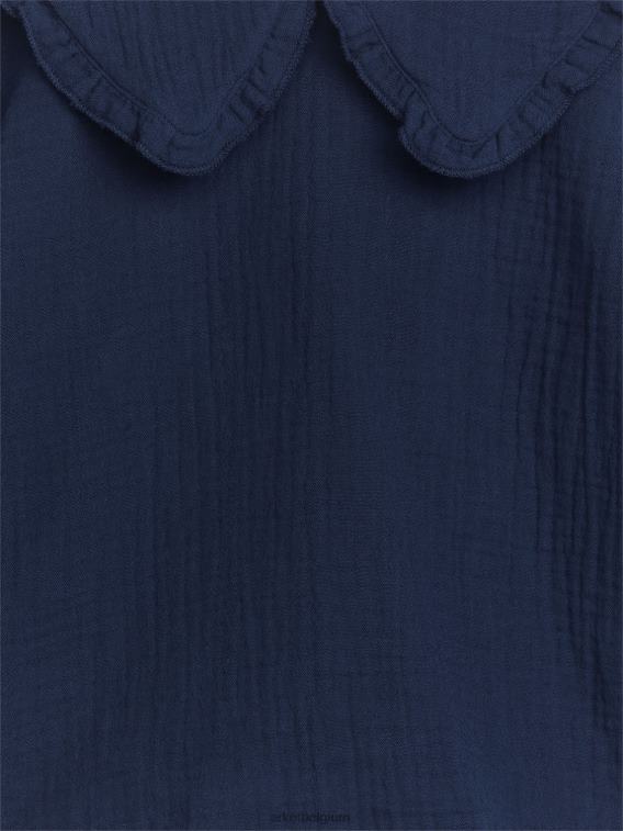 ARKET kleding 0DXJP1431 donkerblauw Kaasdoekblouse met rucheskraag kinderen