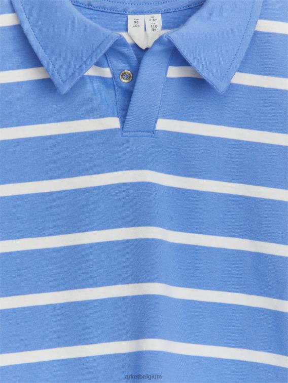 ARKET kleding 0DXJP1436 blauw Wit poloshirt met korte mouwen kinderen