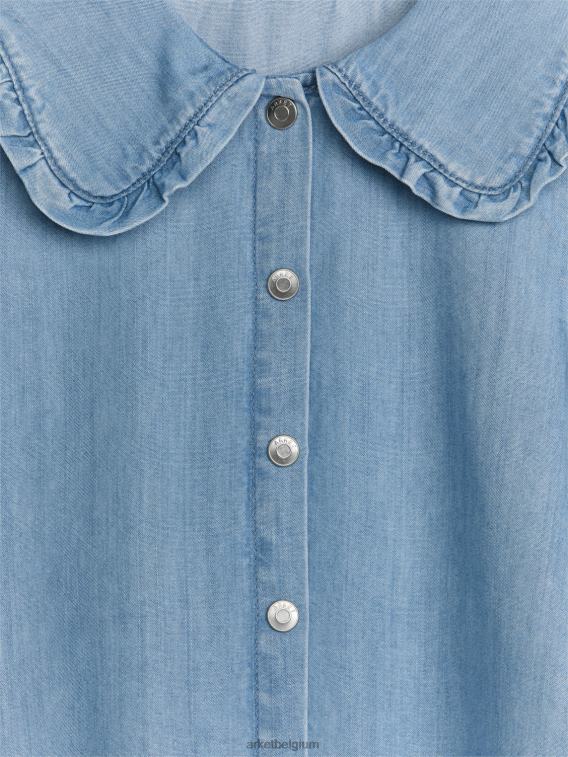 ARKET kleding 0DXJP1438 blauw denimblouse met ruches kinderen