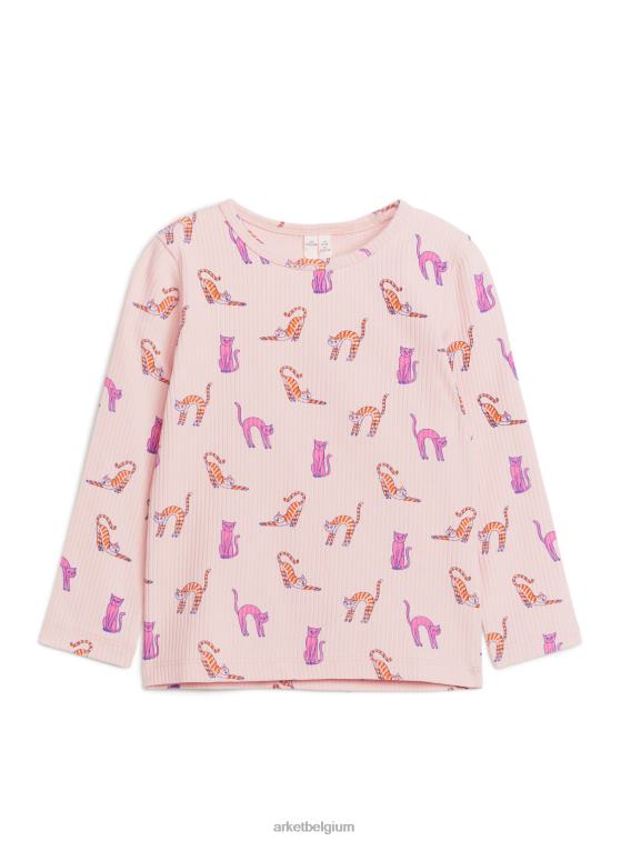 ARKET kleding 0DXJP1439 stoffig roze geribbelde bovenkant kinderen