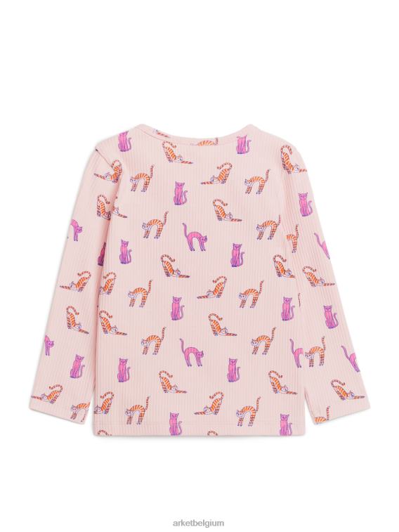 ARKET kleding 0DXJP1439 stoffig roze geribbelde bovenkant kinderen