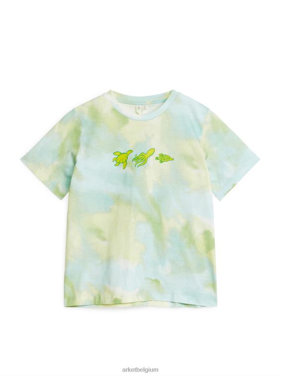 ARKET kleding 0DXJP1454 turkoois/tie-dye bedrukt t-shirt kinderen