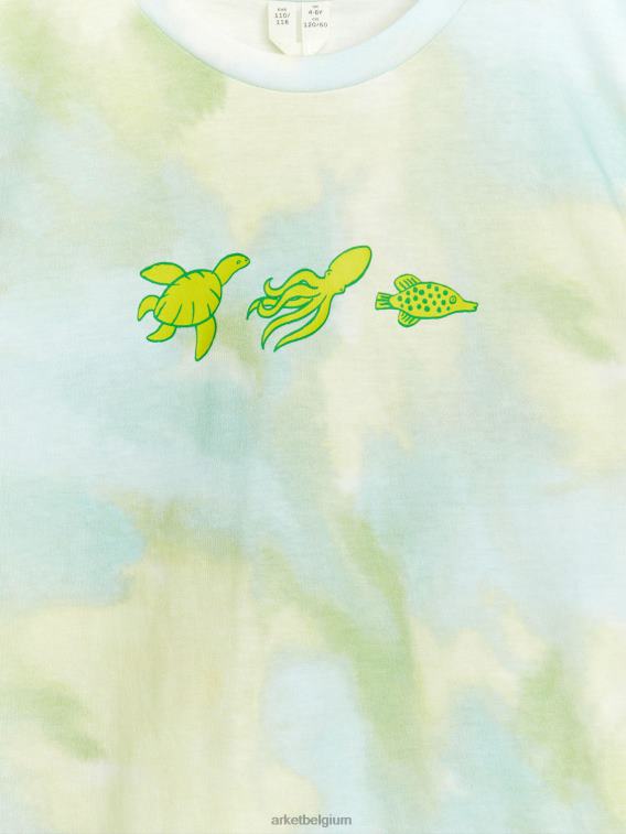 ARKET kleding 0DXJP1454 turkoois/tie-dye bedrukt t-shirt kinderen