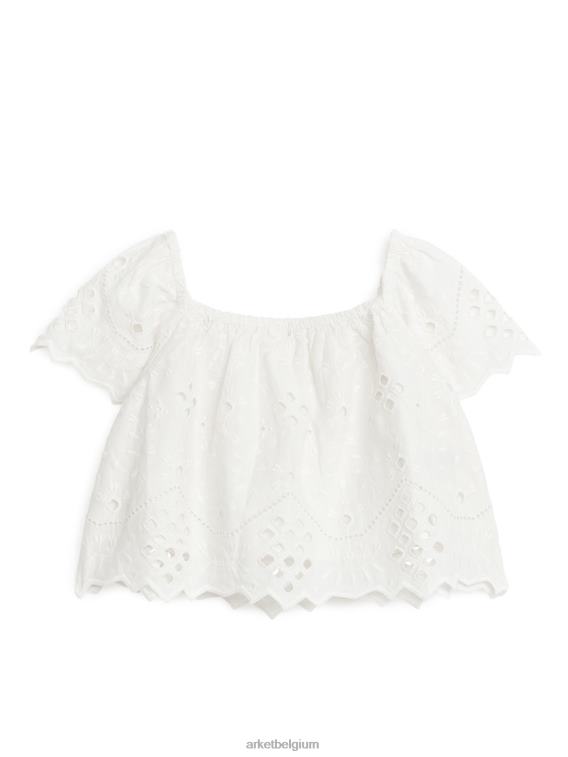 ARKET kleding 0DXJP1456 wit Anglaise blouse met broderie kinderen