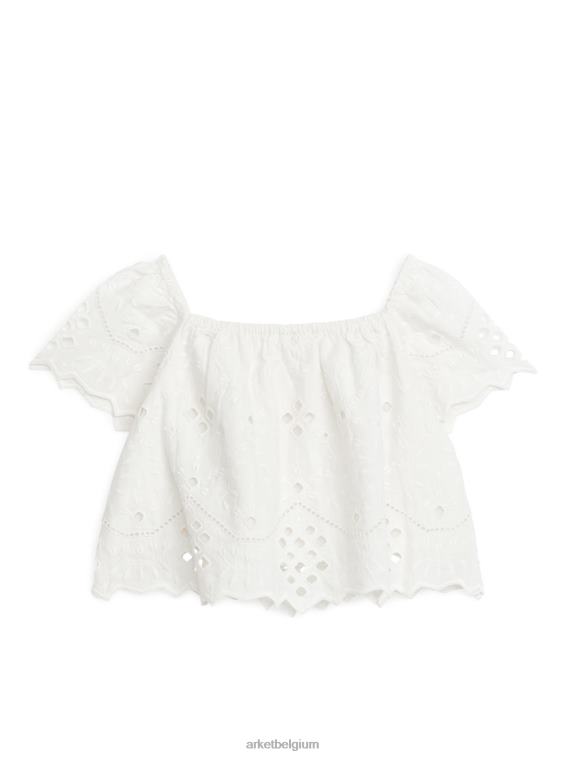 ARKET kleding 0DXJP1456 wit Anglaise blouse met broderie kinderen