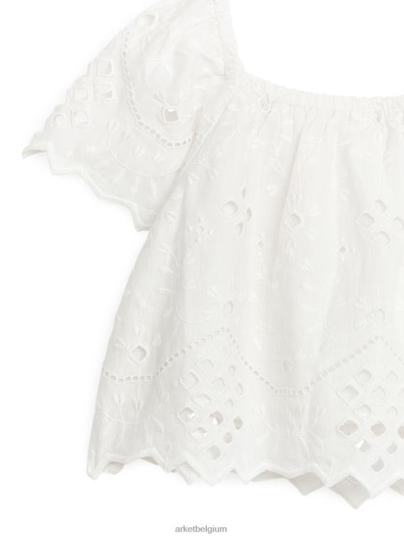 ARKET kleding 0DXJP1456 wit Anglaise blouse met broderie kinderen
