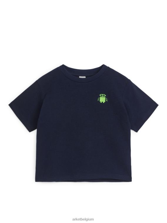 ARKET kleding 0DXJP1459 donkerblauw/robot getextureerd t-shirt kinderen