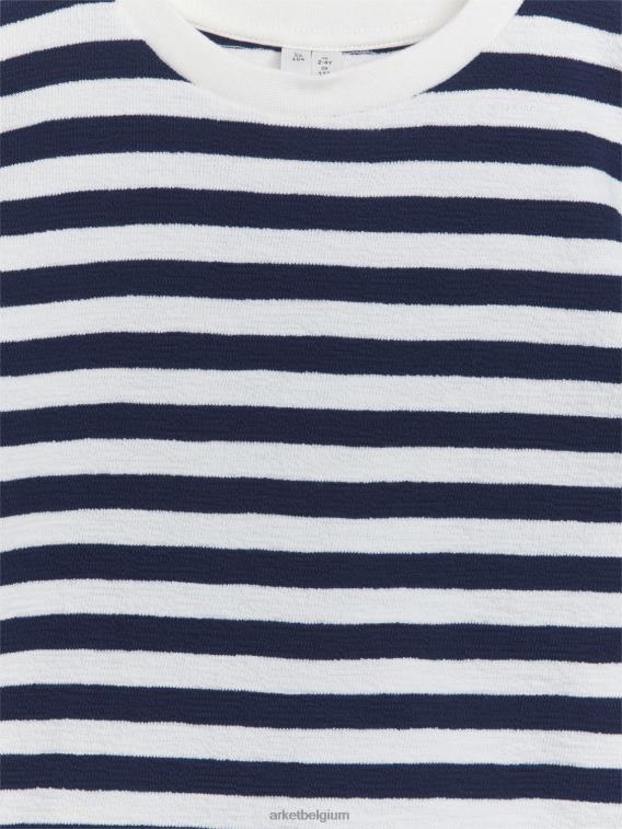 ARKET kleding 0DXJP1460 blauw/strepen getextureerd t-shirt kinderen