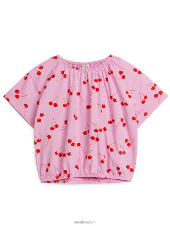 ARKET kleding 0DXJP1463 roze/rood volumineuze jersey top met plooien kinderen