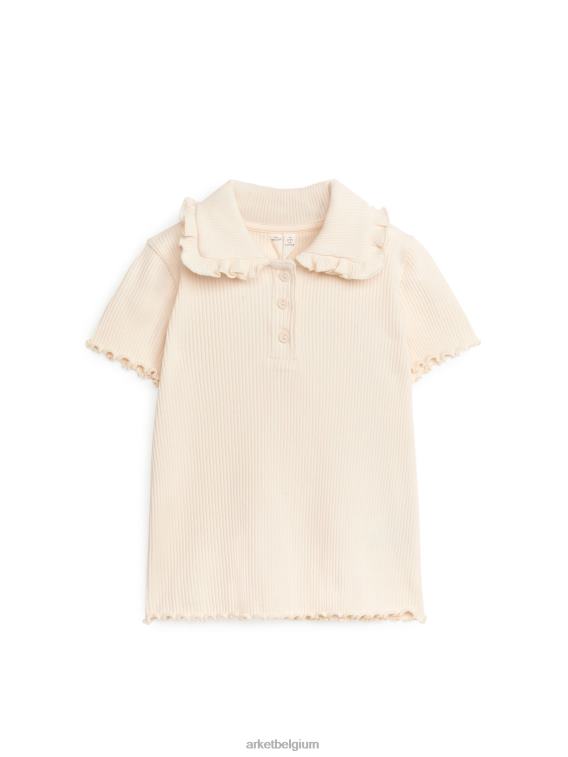ARKET kleding 0DXJP1466 beige Geribbelde jersey top met ruchekraag kinderen