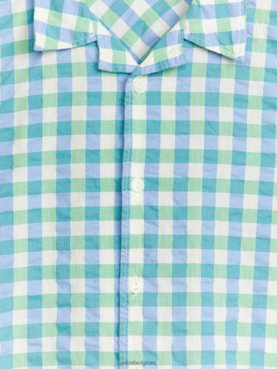 ARKET kleding 0DXJP1468 blauw/groen/ruit shirt met korte mouwen kinderen