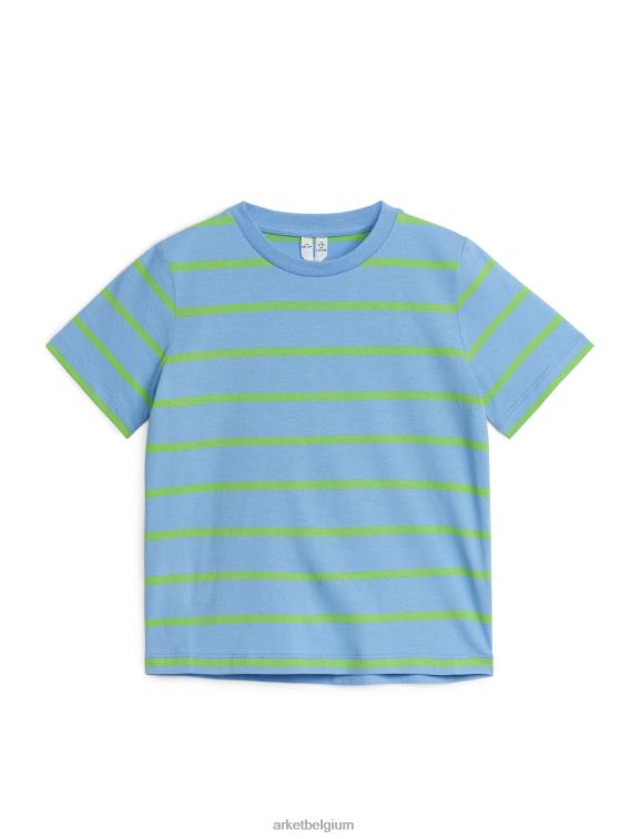 ARKET kleding 0DXJP1474 blauw/neongroen gestreept t-shirt kinderen