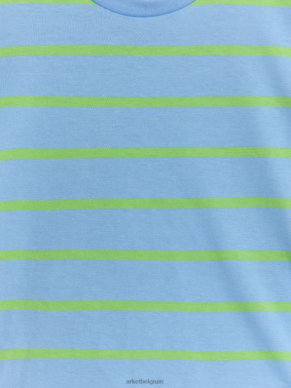 ARKET kleding 0DXJP1474 blauw/neongroen gestreept t-shirt kinderen