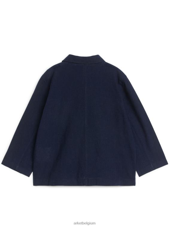 ARKET kleding 0DXJP1478 donkerblauw linnen katoenen overshirt kinderen