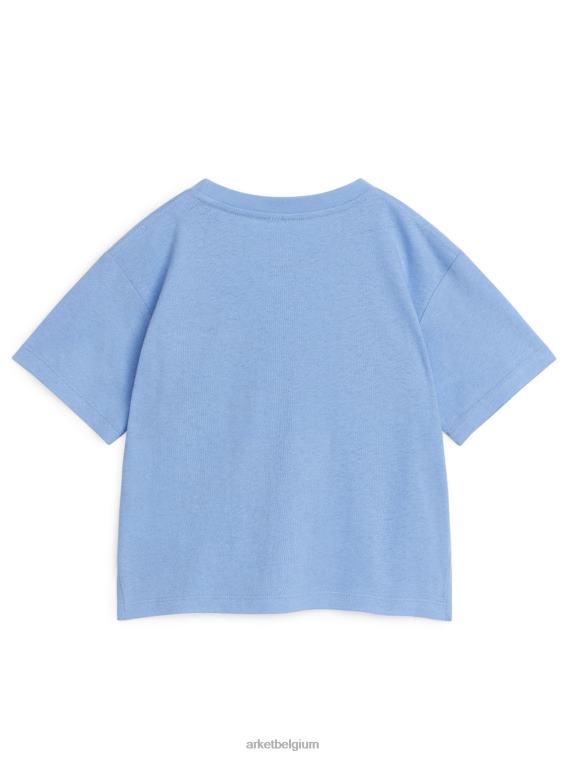 ARKET kleding 0DXJP1481 lichtblauw losvallend T-shirt van linnenmix kinderen