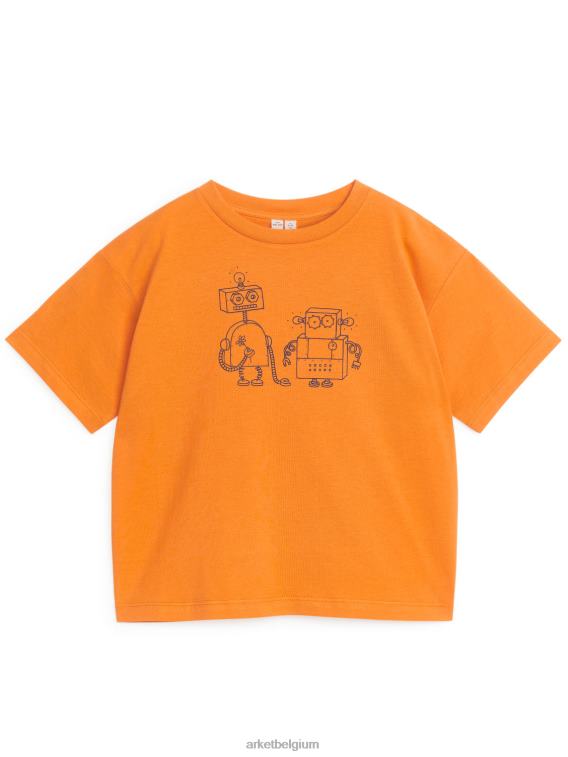 ARKET kleding 0DXJP1482 oranje/robots oversized t-shirt kinderen