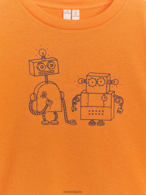 ARKET kleding 0DXJP1482 oranje/robots oversized t-shirt kinderen
